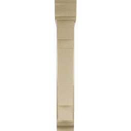 Ekena Millwork - BKTUR0554X30X38MRC01RCPR - Timberthane Faux Wood Merced Style Bracket w/ Offset Brace, Traditional Ends, 5 1/2"W x 30"D x 38"H, Primed Tan