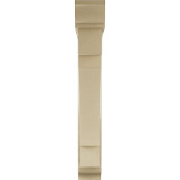 Ekena Millwork - BKTUR0554X34X38MRC01RCPR - Timberthane Faux Wood Merced Style Bracket w/ Offset Brace, Traditional Ends, 5 1/2"W x 34"D x 38"H, Primed Tan