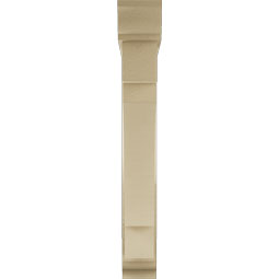 Ekena Millwork - BKTUR0554X34X40MRC01RCPR - Timberthane Faux Wood Merced Style Bracket w/ Offset Brace, Traditional Ends, 5 1/2"W x 34"D x 40"H, Primed Tan