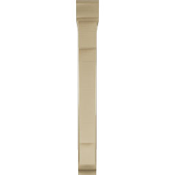 Ekena Millwork - BKTUR0554X36X48MRC01RCPR - Timberthane Faux Wood Merced Style Bracket w/ Offset Brace, Traditional Ends, 5 1/2"W x 36"D x 48"H, Primed Tan