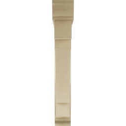 Ekena Millwork - BKTUR0554X38X38MRC01RCPR - Timberthane Faux Wood Merced Style Bracket w/ Offset Brace, Traditional Ends, 5 1/2"W x 38"D x 38"H, Primed Tan