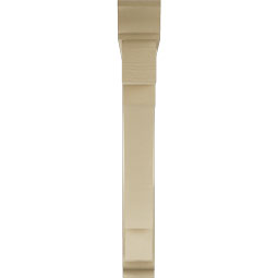 Ekena Millwork - BKTUR0554X42X42MRC01RCPR - Timberthane Faux Wood Merced Style Bracket w/ Offset Brace, Traditional Ends, 5 1/2"W x 42"D x 42"H, Primed Tan