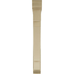 Ekena Millwork - BKTUR0554X42X48MRC01RCPR - Timberthane Faux Wood Merced Style Bracket w/ Offset Brace, Traditional Ends, 5 1/2"W x 42"D x 48"H, Primed Tan
