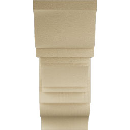 Ekena Millwork - BKTUR0756X18X18MRC01RCPR - Timberthane Faux Wood Merced Style Bracket w/ Offset Brace, Traditional Ends, 7 1/2"W x 18"D x 18"H, Primed Tan