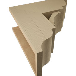 Ekena Millwork - BKTUR0756X18X18MRC01RCPR - Timberthane Faux Wood Merced Style Bracket w/ Offset Brace, Traditional Ends, 7 1/2"W x 18"D x 18"H, Primed Tan