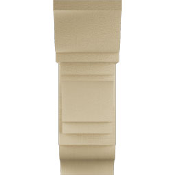 Ekena Millwork - BKTUR0756X18X22MRC01RCPR - Timberthane Faux Wood Merced Style Bracket w/ Offset Brace, Traditional Ends, 7 1/2"W x 18"D x 22"H, Primed Tan