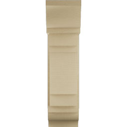 Ekena Millwork - BKTUR0756X18X30MRC01RCPR - Timberthane Faux Wood Merced Style Bracket w/ Offset Brace, Traditional Ends, 7 1/2"W x 18"D x 30"H, Primed Tan