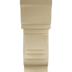 Ekena Millwork - BKTUR0756X20X20MRC01RCPR - Timberthane Faux Wood Merced Style Bracket w/ Offset Brace, Traditional Ends, 7 1/2"W x 20"D x 20"H, Primed Tan