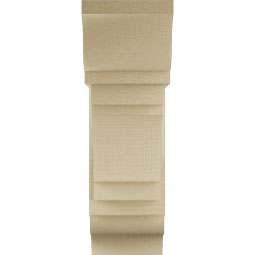 Ekena Millwork - BKTUR0756X20X24MRC01RCPR - Timberthane Faux Wood Merced Style Bracket w/ Offset Brace, Traditional Ends, 7 1/2"W x 20"D x 24"H, Primed Tan