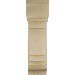 Ekena Millwork - BKTUR0756X20X28MRC01RCPR - Timberthane Faux Wood Merced Style Bracket w/ Offset Brace, Traditional Ends, 7 1/2"W x 20"D x 28"H, Primed Tan