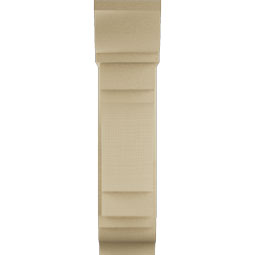 Ekena Millwork - BKTUR0756X20X32MRC01RCPR - Timberthane Faux Wood Merced Style Bracket w/ Offset Brace, Traditional Ends, 7 1/2"W x 20"D x 32"H, Primed Tan