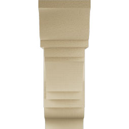 Ekena Millwork - BKTUR0756X22X22MRC01RCPR - Timberthane Faux Wood Merced Style Bracket w/ Offset Brace, Traditional Ends, 7 1/2"W x 22"D x 22"H, Primed Tan