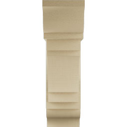Ekena Millwork - BKTUR0756X22X26MRC01RCPR - Timberthane Faux Wood Merced Style Bracket w/ Offset Brace, Traditional Ends, 7 1/2"W x 22"D x 26"H, Primed Tan