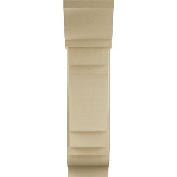 Ekena Millwork - BKTUR0756X22X30MRC01RCPR - Timberthane Faux Wood Merced Style Bracket w/ Offset Brace, Traditional Ends, 7 1/2"W x 22"D x 30"H, Primed Tan