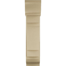 Ekena Millwork - BKTUR0756X22X34MRC01RCPR - Timberthane Faux Wood Merced Style Bracket w/ Offset Brace, Traditional Ends, 7 1/2"W x 22"D x 34"H, Primed Tan