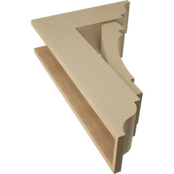 Ekena Millwork - BKTUR0756X22X34MRC01RCPR - Timberthane Faux Wood Merced Style Bracket w/ Offset Brace, Traditional Ends, 7 1/2"W x 22"D x 34"H, Primed Tan