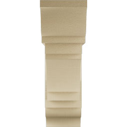 Ekena Millwork - BKTUR0756X24X24MRC01RCPR - Timberthane Faux Wood Merced Style Bracket w/ Offset Brace, Traditional Ends, 7 1/2"W x 24"D x 24"H, Primed Tan