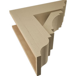 Ekena Millwork - BKTUR0756X24X24MRC01RCPR - Timberthane Faux Wood Merced Style Bracket w/ Offset Brace, Traditional Ends, 7 1/2"W x 24"D x 24"H, Primed Tan