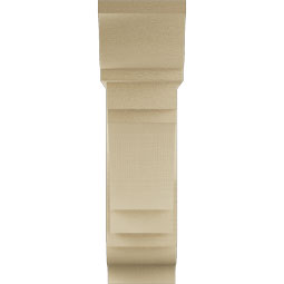 Ekena Millwork - BKTUR0756X24X28MRC01RCPR - Timberthane Faux Wood Merced Style Bracket w/ Offset Brace, Traditional Ends, 7 1/2"W x 24"D x 28"H, Primed Tan