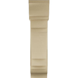 Ekena Millwork - BKTUR0756X24X32MRC01RCPR - Timberthane Faux Wood Merced Style Bracket w/ Offset Brace, Traditional Ends, 7 1/2"W x 24"D x 32"H, Primed Tan