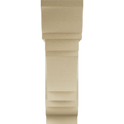 Ekena Millwork - BKTUR0756X26X26MRC01RCPR - Timberthane Faux Wood Merced Style Bracket w/ Offset Brace, Traditional Ends, 7 1/2"W x 26"D x 26"H, Primed Tan