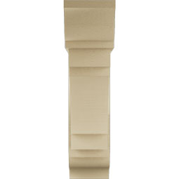 Ekena Millwork - BKTUR0756X26X30MRC01RCPR - Timberthane Faux Wood Merced Style Bracket w/ Offset Brace, Traditional Ends, 7 1/2"W x 26"D x 30"H, Primed Tan