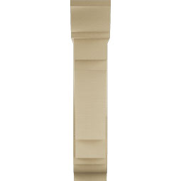 Ekena Millwork - BKTUR0756X26X38MRC01RCPR - Timberthane Faux Wood Merced Style Bracket w/ Offset Brace, Traditional Ends, 7 1/2"W x 26"D x 38"H, Primed Tan