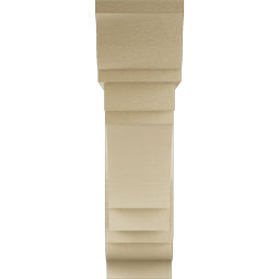 Ekena Millwork - BKTUR0756X28X28MRC01RCPR - Timberthane Faux Wood Merced Style Bracket w/ Offset Brace, Traditional Ends, 7 1/2"W x 28"D x 28"H, Primed Tan