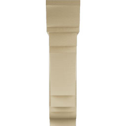 Ekena Millwork - BKTUR0756X28X32MRC01RCPR - Timberthane Faux Wood Merced Style Bracket w/ Offset Brace, Traditional Ends, 7 1/2"W x 28"D x 32"H, Primed Tan