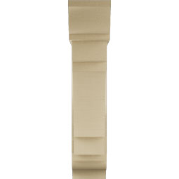 Ekena Millwork - BKTUR0756X28X36MRC01RCPR - Timberthane Faux Wood Merced Style Bracket w/ Offset Brace, Traditional Ends, 7 1/2"W x 28"D x 36"H, Primed Tan