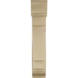 Ekena Millwork - BKTUR0756X28X40MRC01RCPR - Timberthane Faux Wood Merced Style Bracket w/ Offset Brace, Traditional Ends, 7 1/2"W x 28"D x 40"H, Primed Tan
