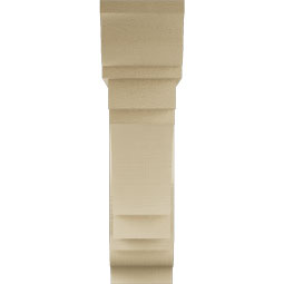 Ekena Millwork - BKTUR0756X30X30MRC01RCPR - Timberthane Faux Wood Merced Style Bracket w/ Offset Brace, Traditional Ends, 7 1/2"W x 30"D x 30"H, Primed Tan