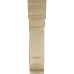 Ekena Millwork - BKTUR0756X30X34MRC01RCPR - Timberthane Faux Wood Merced Style Bracket w/ Offset Brace, Traditional Ends, 7 1/2"W x 30"D x 34"H, Primed Tan