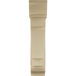 Ekena Millwork - BKTUR0756X30X36MRC01RCPR - Timberthane Faux Wood Merced Style Bracket w/ Offset Brace, Traditional Ends, 7 1/2"W x 30"D x 36"H, Primed Tan