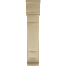 Ekena Millwork - BKTUR0756X30X38MRC01RCPR - Timberthane Faux Wood Merced Style Bracket w/ Offset Brace, Traditional Ends, 7 1/2"W x 30"D x 38"H, Primed Tan