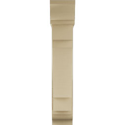 Ekena Millwork - BKTUR0756X30X42MRC01RCPR - Timberthane Faux Wood Merced Style Bracket w/ Offset Brace, Traditional Ends, 7 1/2"W x 30"D x 42"H, Primed Tan