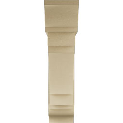 Ekena Millwork - BKTUR0756X32X32MRC01RCPR - Timberthane Faux Wood Merced Style Bracket w/ Offset Brace, Traditional Ends, 7 1/2"W x 32"D x 32"H, Primed Tan