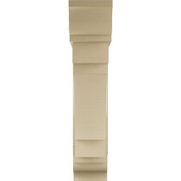 Ekena Millwork - BKTUR0756X32X36MRC01RCPR - Timberthane Faux Wood Merced Style Bracket w/ Offset Brace, Traditional Ends, 7 1/2"W x 32"D x 36"H, Primed Tan