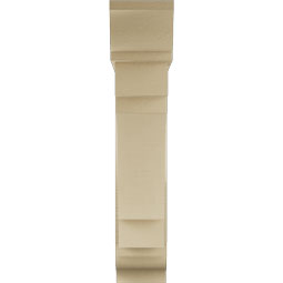 Ekena Millwork - BKTUR0756X32X38MRC01RCPR - Timberthane Faux Wood Merced Style Bracket w/ Offset Brace, Traditional Ends, 7 1/2"W x 32"D x 38"H, Primed Tan