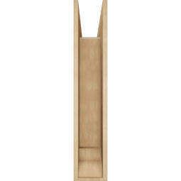 Ekena Millwork - BKTUR0756X32X40MRC01RCPR - Timberthane Faux Wood Merced Style Bracket w/ Offset Brace, Traditional Ends, 7 1/2"W x 32"D x 40"H, Primed Tan