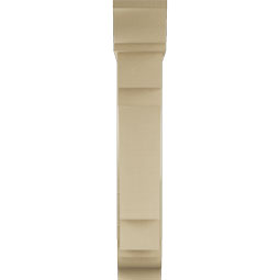 Ekena Millwork - BKTUR0756X32X44MRC01RCPR - Timberthane Faux Wood Merced Style Bracket w/ Offset Brace, Traditional Ends, 7 1/2"W x 32"D x 44"H, Primed Tan