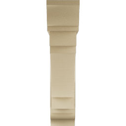 Ekena Millwork - BKTUR0756X34X34MRC01RCPR - Timberthane Faux Wood Merced Style Bracket w/ Offset Brace, Traditional Ends, 7 1/2"W x 34"D x 34"H, Primed Tan