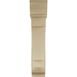 Ekena Millwork - BKTUR0756X34X38MRC01RCPR - Timberthane Faux Wood Merced Style Bracket w/ Offset Brace, Traditional Ends, 7 1/2"W x 34"D x 38"H, Primed Tan