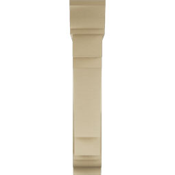 Ekena Millwork - BKTUR0756X34X42MRC01RCPR - Timberthane Faux Wood Merced Style Bracket w/ Offset Brace, Traditional Ends, 7 1/2"W x 34"D x 42"H, Primed Tan