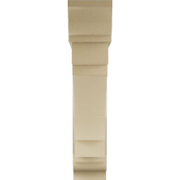 Ekena Millwork - BKTUR0756X36X36MRC01RCPR - Timberthane Faux Wood Merced Style Bracket w/ Offset Brace, Traditional Ends, 7 1/2"W x 36"D x 36"H, Primed Tan