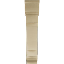 Ekena Millwork - BKTUR0756X38X38MRC01RCPR - Timberthane Faux Wood Merced Style Bracket w/ Offset Brace, Traditional Ends, 7 1/2"W x 38"D x 38"H, Primed Tan