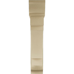 Ekena Millwork - BKTUR0756X40X40MRC01RCPR - Timberthane Faux Wood Merced Style Bracket w/ Offset Brace, Traditional Ends, 7 1/2"W x 40"D x 40"H, Primed Tan