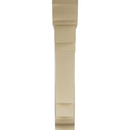 Ekena Millwork - BKTUR0756X40X44MRC01RCPR - Timberthane Faux Wood Merced Style Bracket w/ Offset Brace, Traditional Ends, 7 1/2"W x 40"D x 44"H, Primed Tan