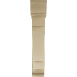 Ekena Millwork - BKTUR0756X42X42MRC01RCPR - Timberthane Faux Wood Merced Style Bracket w/ Offset Brace, Traditional Ends, 7 1/2"W x 42"D x 42"H, Primed Tan