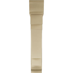 Ekena Millwork - BKTUR0756X44X44MRC01RCPR - Timberthane Faux Wood Merced Style Bracket w/ Offset Brace, Traditional Ends, 7 1/2"W x 44"D x 44"H, Primed Tan